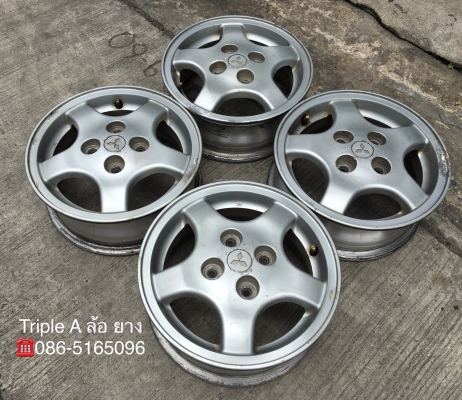 ล้อแม็ก 4รู100 Mitsu Ecar ขอบ 13 แม็กเดิม ไม่ดุ้ง ไม่คด
