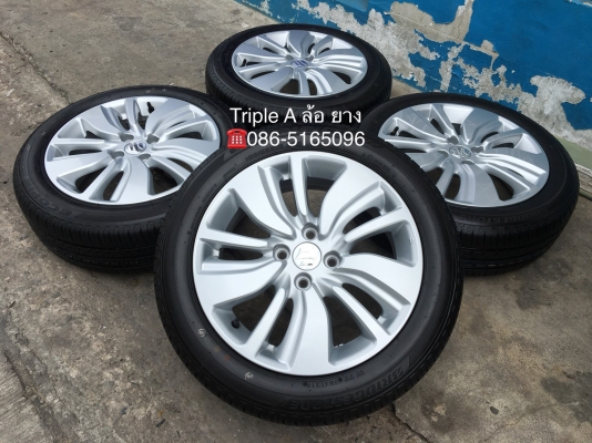 ล้อแม็กป้ายแดง Suzuki Swift 2018 ขอบ16 รุ่นใหม่ล่าสุด พร้อมยางป้ายแดง Bridgestone 185-55-16 ปี 18 แม็กสวยกริ๊บ ตุ่มยางเด้ง เส้นสีชัด