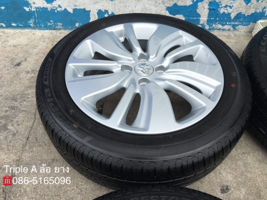 ล้อแม็กป้ายแดง Suzuki Swift 2018 ขอบ16 รุ่นใหม่ล่าสุด พร้อมยางป้ายแดง Bridgestone 185-55-16 ปี 18 แม็กสวยกริ๊บ ตุ่มยางเด้ง เส้นสีชัด