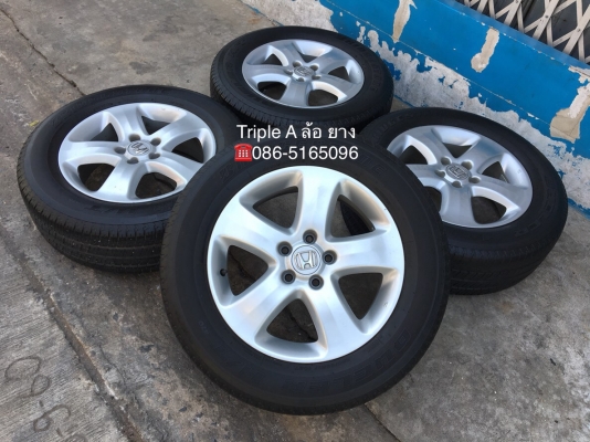 ล้อแม็ก 5รู114 Honda CR-V ขอบ 17 พร้อมยาง Bridgestone 225-65-17 ปลายปี 15 สภาพดี