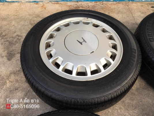 ล้อแม็ก 4รู114 Honda Accord ตาเพชร ขอบ 15 พร้อมยาง 185-65-15 Bridgestone ปี 13