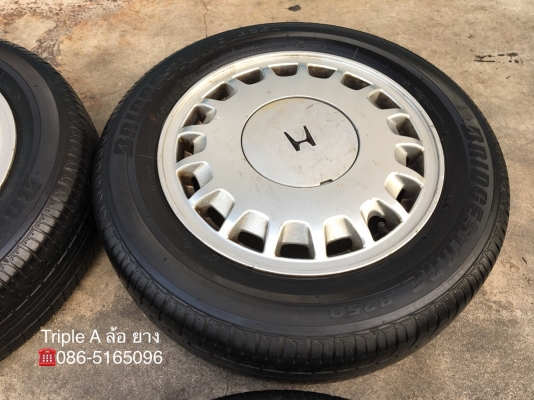 ล้อแม็ก 4รู114 Honda Accord ตาเพชร ขอบ 15 พร้อมยาง 185-65-15 Bridgestone ปี 13