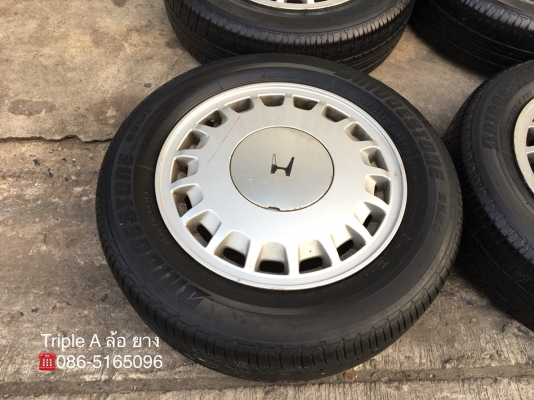 ล้อแม็ก 4รู114 Honda Accord ตาเพชร ขอบ 15 พร้อมยาง 185-65-15 Bridgestone ปี 13