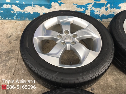 ล้อแม็ก 5รู114 Honda HR-V ขอบ17 พร้อมยาง 215-55-17 Dunlop ปี 15 สภาพดี