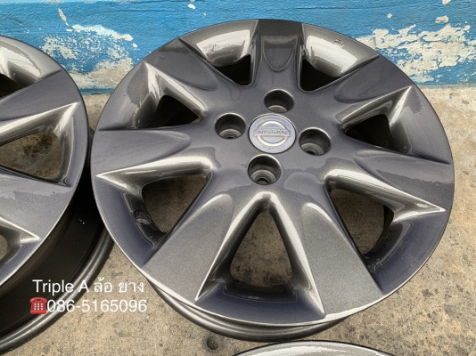 ล้อแม็ก  4รู100 Nissan March ขอบ 15 สีเทากัน สภาพสวย