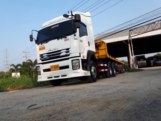 ISUZU GXZ 360 HP ปี 59 สิบล้อหัวลากพร้อม หางพื้นเรียบพนัสสามเพลา 12.50 เมตร สวยเดิมแท้ๆทั้งหัวและหาง ออกป้ายแดง ไม่เคยเกิดเหุต สีเดิมๆ หัวบางๆ ภายในสวย เครื่อง/เกียร์/ช่วงล่าง 90\% ท่อไอดีทอง ทะเบียนพร้อม #เครดิตดีใช้เงินดาว์นน้อย