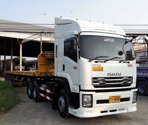 ขาย 10 ล้อหัวลาก+หางปี59 ISUZU GXZ 360 FT ท่อทองพร้อมหางพื้นเรียบ PANUS 3 คานยาว12.5เมตร เบรคทิฟฟี่ก