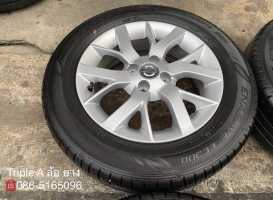 ล้อแม็กป้ายแดง 4รู100 Nissan Note,Almera ,March ขอบ 15 พร้อมยางป้ายแดง Dunlop 185-65-15 ปี 18 สวยกริ๊บๆ