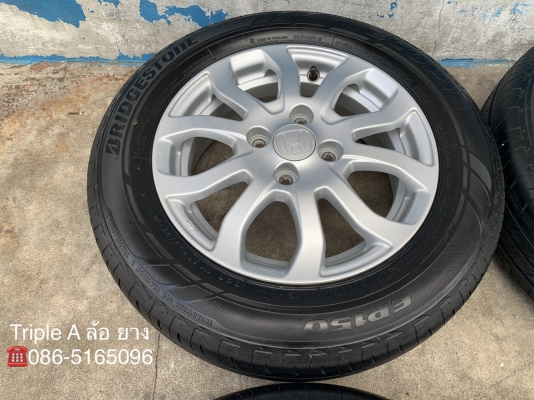 ล้อแม็ก Honda Brio Amaze ขอบ 14 พร้อมยาง 175-65-14 Bridgestone ปี 17 สภาพดี ดอกยางหนาปึก