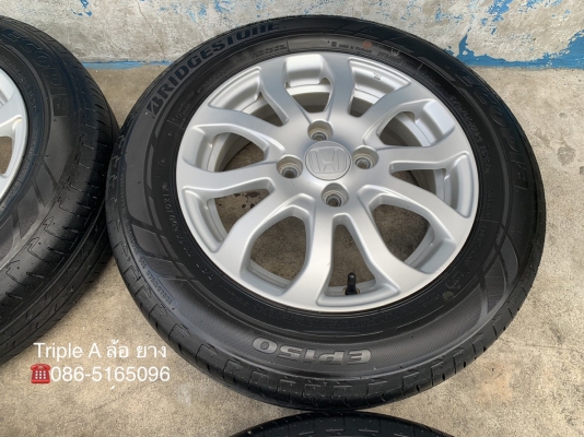 ล้อแม็ก Honda Brio Amaze ขอบ 14 พร้อมยาง 175-65-14 Bridgestone ปี 17 สภาพดี ดอกยางหนาปึก