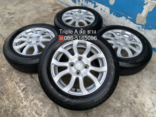 ล้อแม็ก Honda Brio Amaze ขอบ 14 พร้อมยาง 175-65-14 Bridgestone ปี 17 สภาพดี ดอกยางหนาปึก