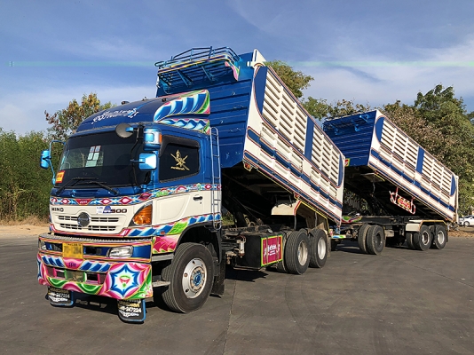 Hino 344 แรง ปี 57 แม่ลูกดัมพ์คอกเกษตรอู่ ซีทีทรัค เครื่อง/เกียร์เดิม ยางดี #ใส่ของได้31ตัน แม่ยาว 6.20 เมตร ลูกยาว 6.80 เมตร ทะเบียนพร้อม