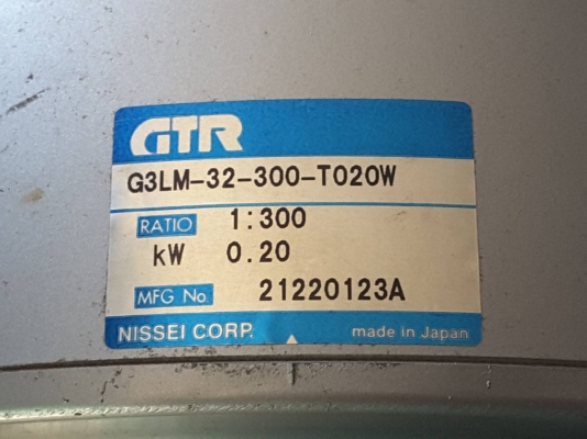 มอเตอร์เกียร์ 1:300 ไฟ 3 เฟส ยี่ห้อ GTR made in Japan
