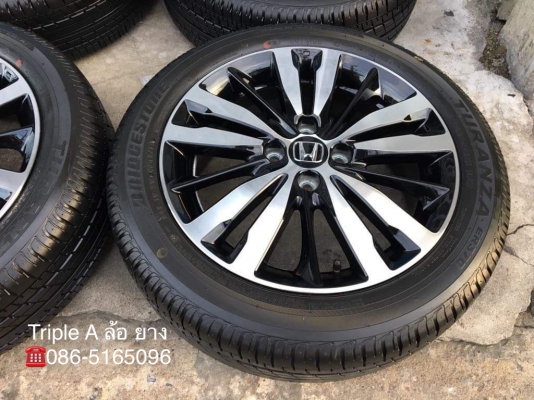 ล้อแม็กป้ายแดง Honda Jazz GK ตัวท๊อป ขอบ16 พร้อมยางป้ายแดง Bridgestone 185-55-16 ปี18 แม็กสวยกริ๊บๆ มีตุ่ม