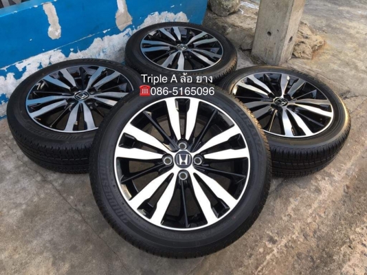 ล้อแม็กป้ายแดง Honda Jazz GK ตัวท๊อป ขอบ16 พร้อมยางป้ายแดง Bridgestone 185-55-16 ปี18 แม็กสวยกริ๊บๆ มีตุ่ม