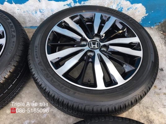 ล้อแม็กป้ายแดง Honda Jazz GK ตัวท๊อป ขอบ16 พร้อมยางป้ายแดง Bridgestone 185-55-16 ปี18 แม็กสวยกริ๊บๆ มีตุ่ม
