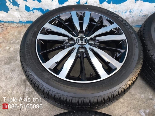 ล้อแม็กป้ายแดง Honda Jazz GK ตัวท๊อป ขอบ16 พร้อมยางป้ายแดง Bridgestone 185-55-16 ปี18 แม็กสวยกริ๊บๆ มีตุ่ม
