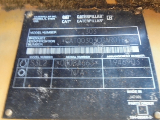 ขายรถแบคโฮ CATERPILLAR 303 (มีหัวแย็กปูน พร้อมบุ้งกี๋) ขายรถแบคโฮ CATERPILLAR 303 (มีหัวแย็กปูน พร้อมบุ้งกี๋)