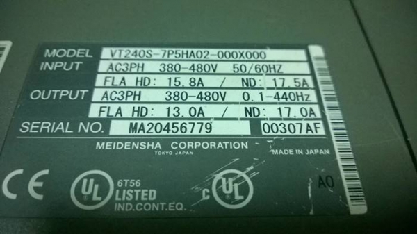 MEIDEN 3P 10Hp. 7.5kw. Made in JAPAN