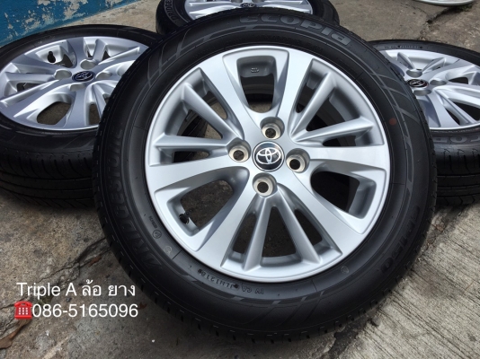 ล้อแม็กป้ายแดง Toyota Yaris Ativ ขอบ 15 พร้อมยางใหม่ป้ายแดง Bridgestone 185-60-15 ปลายปี 18 ใหม่กริ๊บๆ