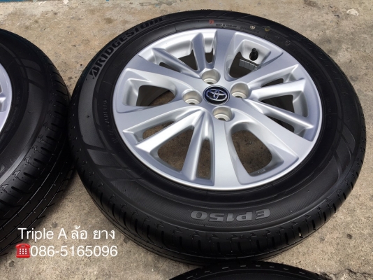 ล้อแม็กป้ายแดง Toyota Yaris Ativ ขอบ 15 พร้อมยางใหม่ป้ายแดง Bridgestone 185-60-15 ปลายปี 18 ใหม่กริ๊บๆ