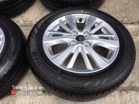 ล้อแม็กป้ายแดง Toyota Yaris Ativ ขอบ 15 พร้อมยางใหม่ป้ายแดง Bridgestone 185-60-15 ปลายปี 18 ใหม่กริ๊บๆ