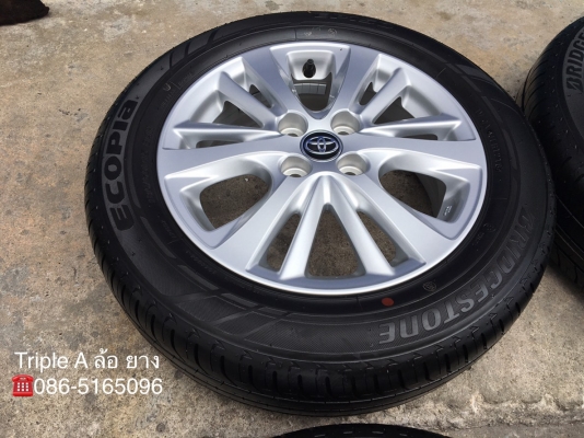 ล้อแม็กป้ายแดง Toyota Yaris Ativ ขอบ 15 พร้อมยางใหม่ป้ายแดง Bridgestone 185-60-15 ปลายปี 18 ใหม่กริ๊บๆ