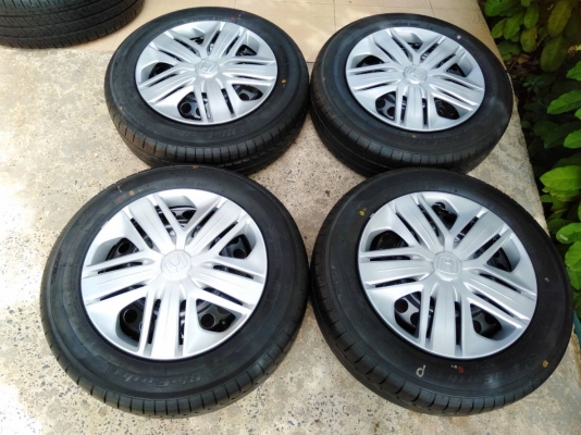 ล้อกระทะเก๋งฮอนด้า ถอดป้ายแดง ขอบ15 4รู100 พร้อมยางโยโกฮาม่า ปี18 ชุด 4ล้อ ล้อกระทะเก๋งฮอนด้า ถอดป้ายแดง ขอบ15 4รู100 พร้อมยางโยโกฮาม่า ปี18 ชุด 4ล้อ