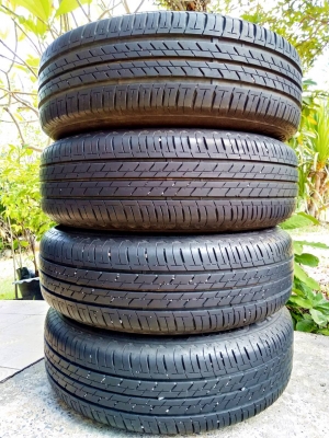 ล้อกระทะเก๋งซูซูกิ ขอบ15 4รู100 พร้อมยางบริดสโตน อีโคเปีย 185/65R15 ปี17,16 ชุด 4ล้อ