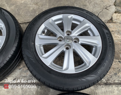 ล้อแม็ก Toyota Vios Yaris 8 ก้าน ขอบ 15 พร้อมยาง 185-60-15 Dunlop ปี 15 แม็กสภาพดี ดอกยางหนา