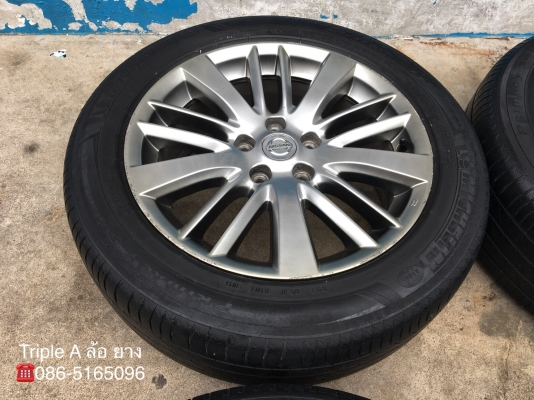 ล้อแม็ก 5รู114 Nissan Teana ขอบ17 พร้อมยาง 215-55-17 Michelin