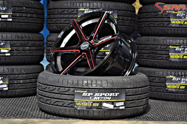 ล้อแม็กซ์ INFERNO ขอบ15 + ยางDUNLOP ราคาชุดละ 17,600 บาท