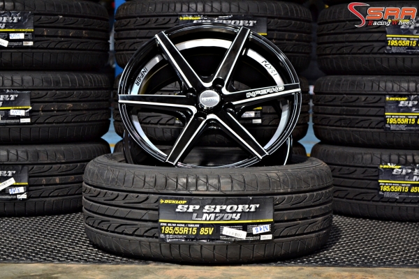 ล้อแม็กซ์ INFERNO ขอบ15 + ยางDUNLOP ราคาชุดละ 17,600 บาท
