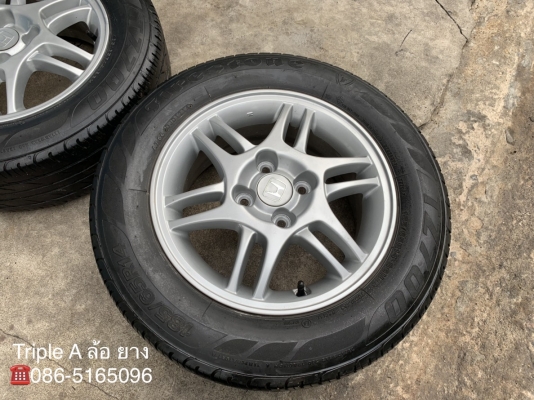 ล้อแม็ก Honda 4รู100 ขอบ 14 พร้อมยาง 185-65-14 ปี13