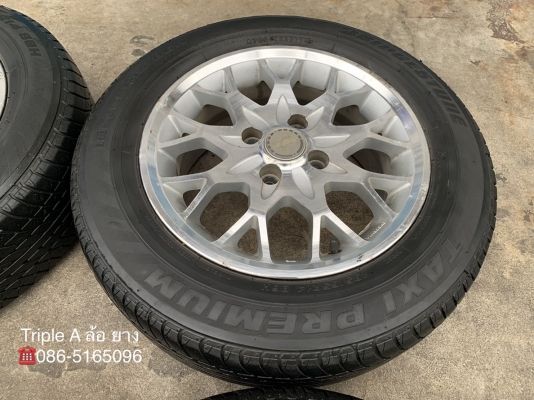 ล้อแม็ก 4รู100 ขอบ 14 พร้อมยาง 185-65-14 ปลายปี 14 ดอกยางหนาปึกทุกเส้น