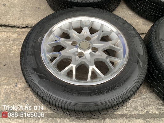 ล้อแม็ก 4รู100 ขอบ 14 พร้อมยาง 185-65-14 ปลายปี 14 ดอกยางหนาปึกทุกเส้น