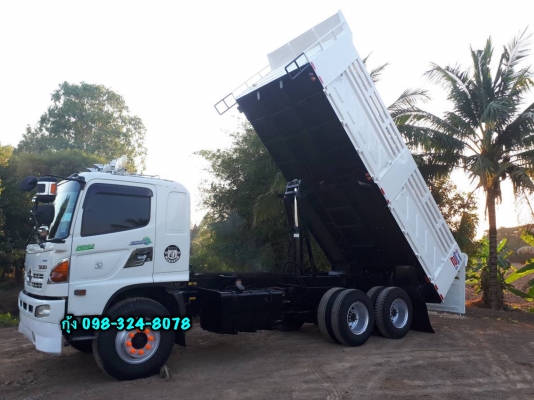 Hino FM8J เครื่อง 251 แรง ปี 55 แม่เดี่ยวกระบะดัมพ์สามมิตร เกียร์เดิม ZF ครัซซีสวย ยางดี พร้อมใช้งาน