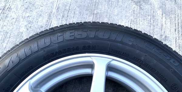 ล้อแม็ก 4รู100 PROMAX MODEL6 ขอบ 14 พร้อมยาง 185-65-14 Bridgestone ปี 14 สภาพดี ดอกยางหนาปึก