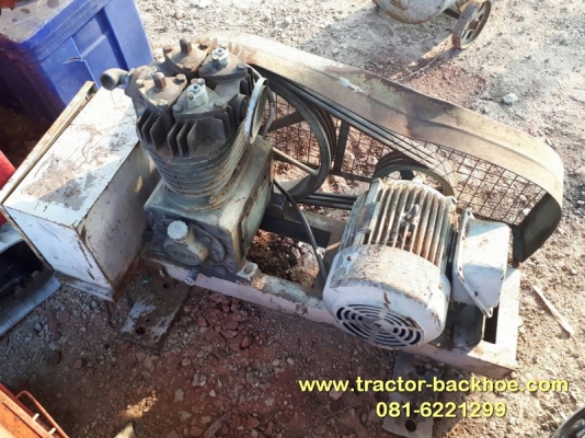 ขายตามสภาพ ปั้มลม มอเตอร์ไฟฟ้า 3 เฟส 200 โวลท์ เก่าญี่ปุ่น ไม่มีถังเก็บพักลม ขนาด 5.5 KW