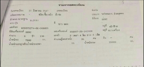 ขายรถบัส35ที่นั่ง BENZ เครื่อง 136 แรง ปี 2547 แอร์ไฟฟ้า ช่วงล่างถุงลม ยาว10 เมตร  มีรีวิวเครื่อง