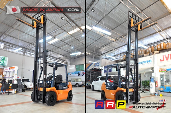 ขายรถโฟล์คลิฟท์มือสอง TOYOTA รุ่น 7FD25-25345 นำเข้าจากประเทศญี่ปุ่น 100\% ไม่เคยใช้งานในไทย