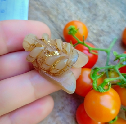 งานแกะสลักด้วยฝีมือช่างพื้นบ้าน แกะเป็นแมลงภู่คำ แกะสลักจากเขาควายเผือก แกะสลักตัวใหญ่ๆมีเสียง