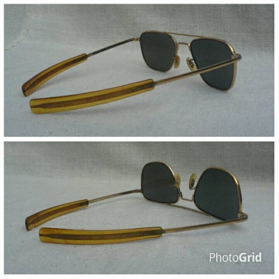 แว่นตาอเมริกันเสืออากาศ 23 K วินเทจยุค &#039;70s ขนาด 138 mm ไซซ์หล่อ ! โมเดลอมตะมาดเข้ม &#039;นักบิ