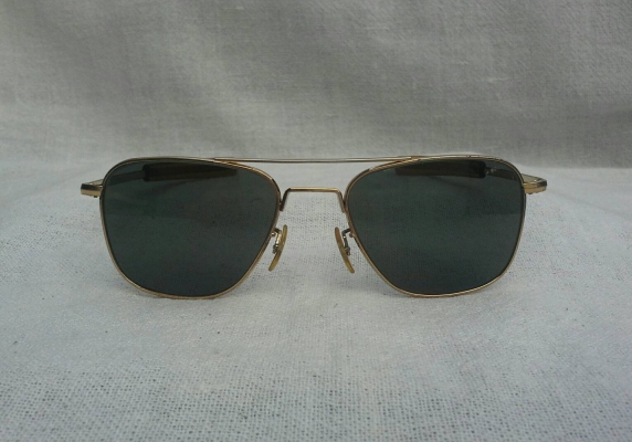 แว่นตาอเมริกันเสืออากาศ 23 K วินเทจยุค &#039;70s ขนาด 138 mm ไซซ์หล่อ ! โมเดลอมตะมาดเข้ม &#039;นักบิ