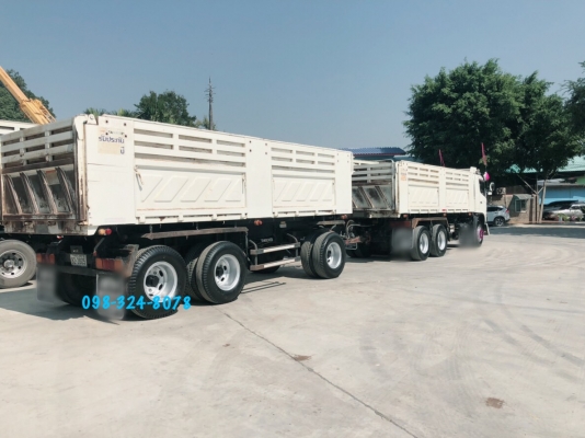 Hino S500 เครื่อง 344 แรง ปี 55 แม่ลูกกระบะดัพม์สามมิตรแท้ เบรคแห้ง #รถป้ายแดงมือเดียว #น้ำหนักบรรทุกได้31.40ตัน ยางดี พร้อมใช้งาน ทะเบียนพร้อมโอน