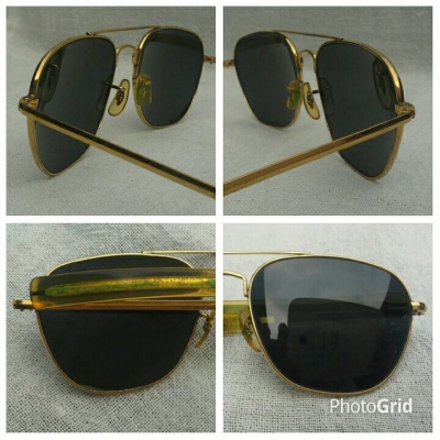 แว่นตาอเมริกันเสืออากาศ 23 K วินเทจยุค &#039;70s ขนาดมาตรฐาน - ใหญ่ 145 mm อุ๊ต๊ะ ! หายาก ! โมเดลอมต