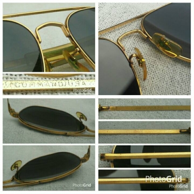แว่นตาอเมริกันเสืออากาศ 23 K วินเทจยุค &#039;70s ขนาดมาตรฐาน - ใหญ่ 145 mm อุ๊ต๊ะ ! หายาก ! โมเดลอมต