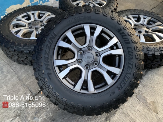 ล้อแม็กป้ายแดง Ford ranger wildtrak ขอบ18 พร้อมยางใหม่ 275-65-18 MAZINI MUD CONTENDER M/T ปี 18