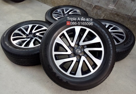ล้อแม็ก Nissan Navara Caliber NP300 ขอบ 18 พร้อมยาง 255-60-18 Toyo ปี 17 แม็กสวย ดอกยางหนาปึก