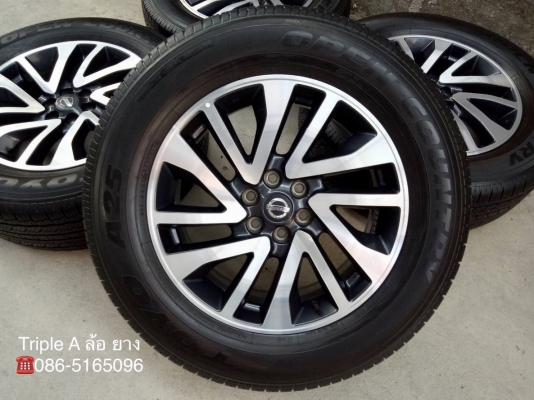 ล้อแม็ก Nissan Navara Caliber NP300 ขอบ 18 พร้อมยาง 255-60-18 Toyo ปี 17 แม็กสวย ดอกยางหนาปึก